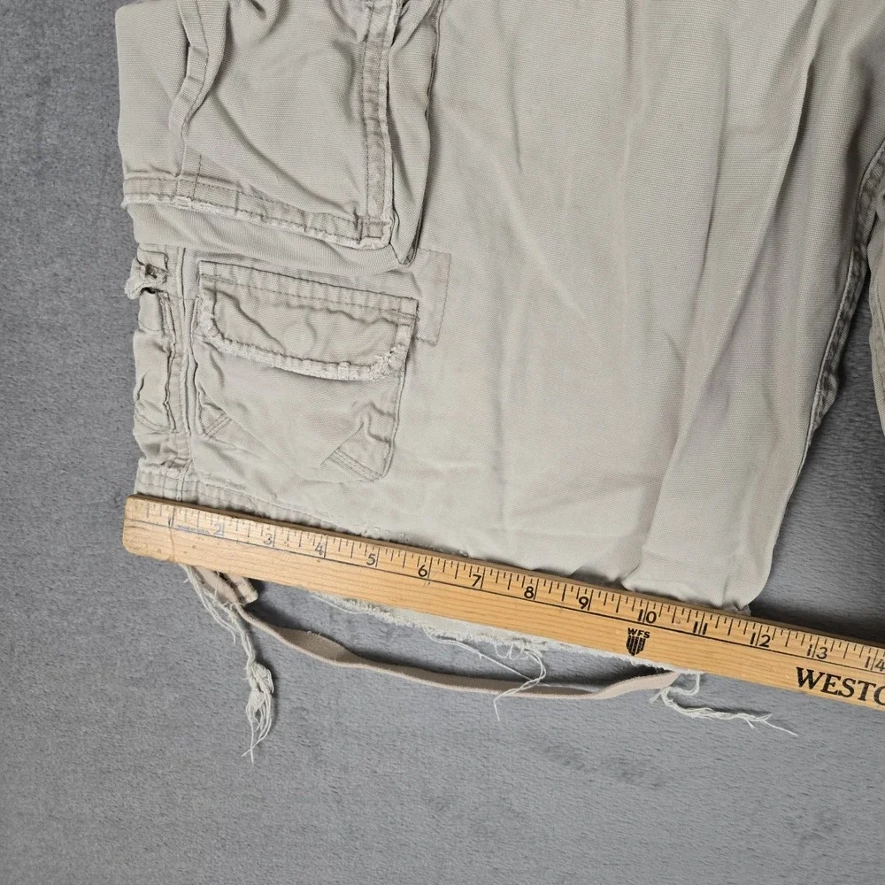 Abercrombie & Fitch Cargo Shorts 34 Beige Vintage Fatigues Military Distressed